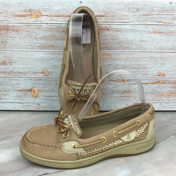 Sperry Shoes - Sperry Top-Sider Women’s Angelfish in Gold Glitter size 6 EUC
